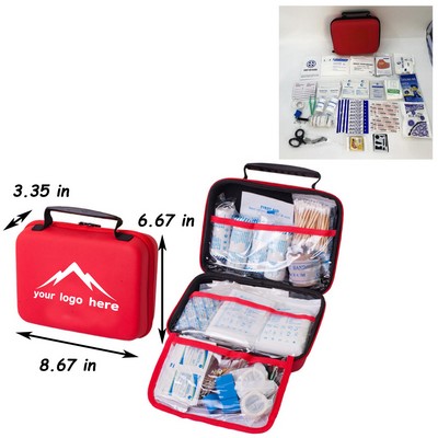 Portable Red First Aid Kit Set for Emergency Preparedness
