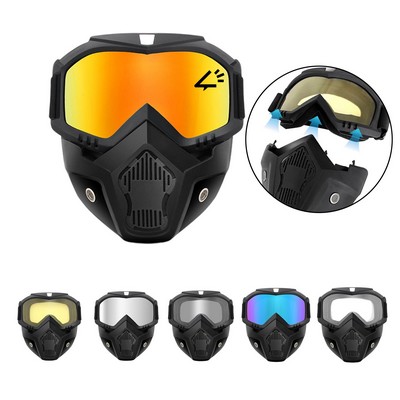Outdoor Tactical Motorcycle Goggles w/ Protective Mask